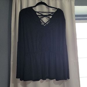 Long sleeve black blouse